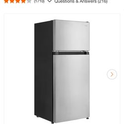 4.5 Cu Ft. 2 Door Mini Refrigerator Steel With Freezer