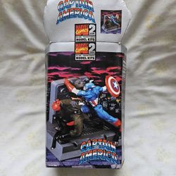 Marvel Comics 1998 Toy Biz Captain America Model Kits Level 2 Open Box New Box Is Open But Model Kits Sealed In Plastic New 