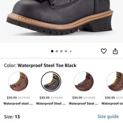 SUREWAY Men's Waterproof Steel-Toe Logger Work Boot