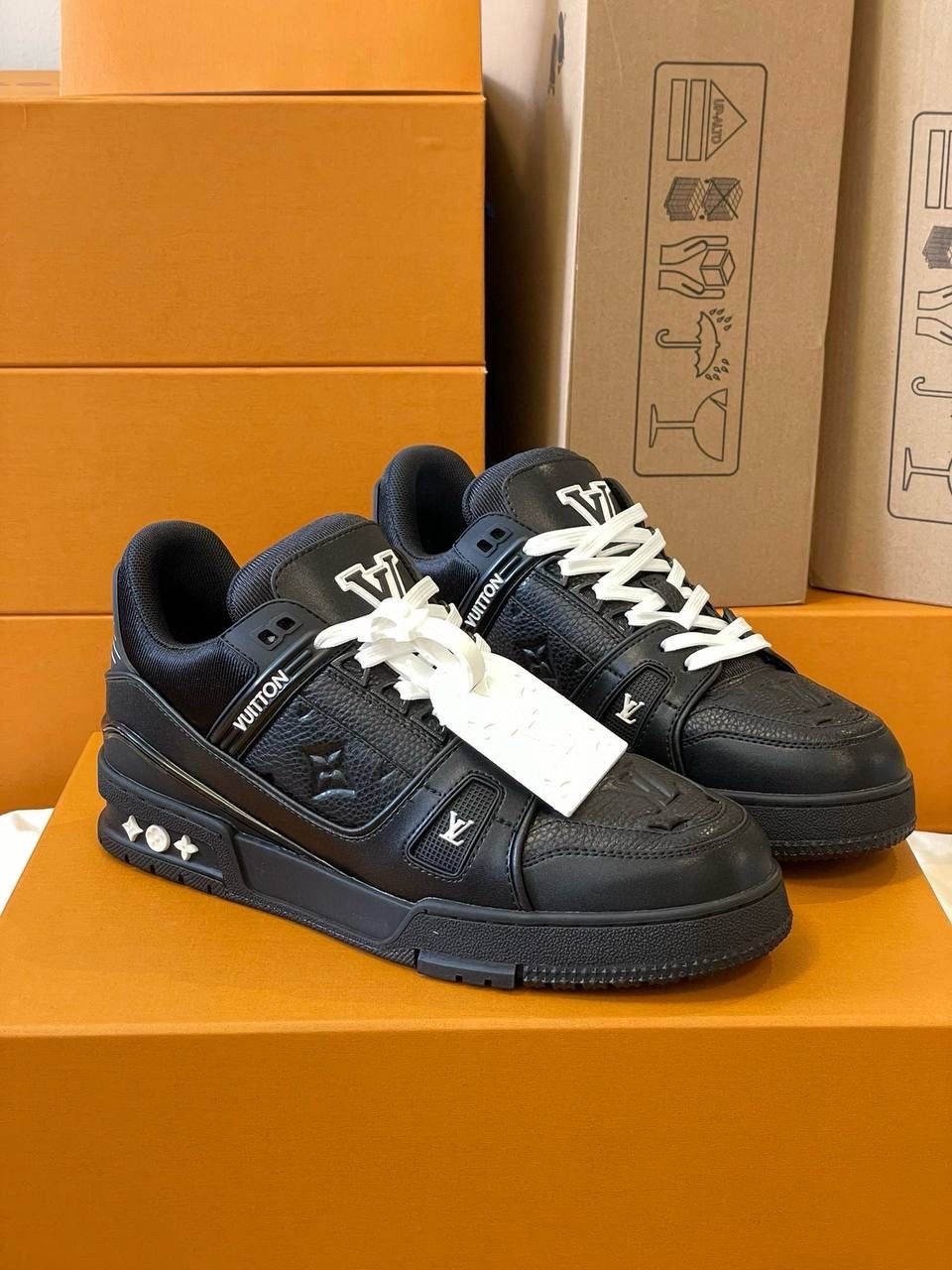 Louis Vuitton Black Trainer Sneakers