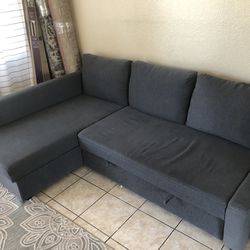 Reversible Sleeper Sectional Sofa in Dark Gray