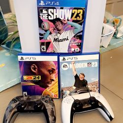 PS5 Disk Console With 2 Controllers And 3 Games 