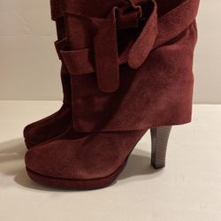 Burgundy 100%suede Boots