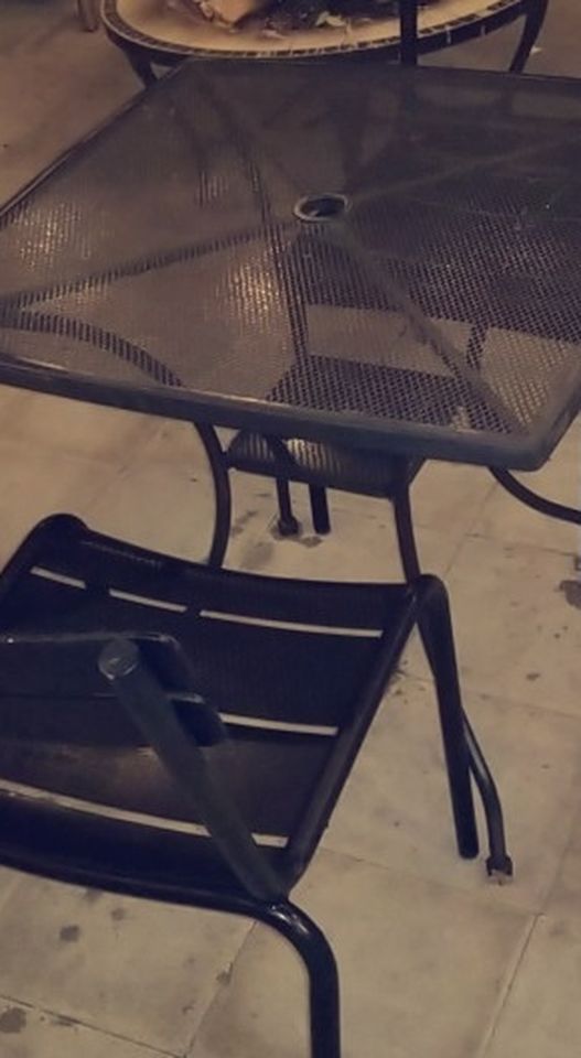 Black Patio Table And 2 Chairs
