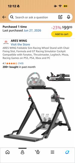 Ares Wing foldable sim racing wheel stand