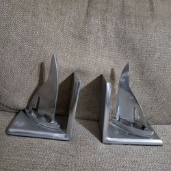 Heavy Aluminum Sailboat Bookends 