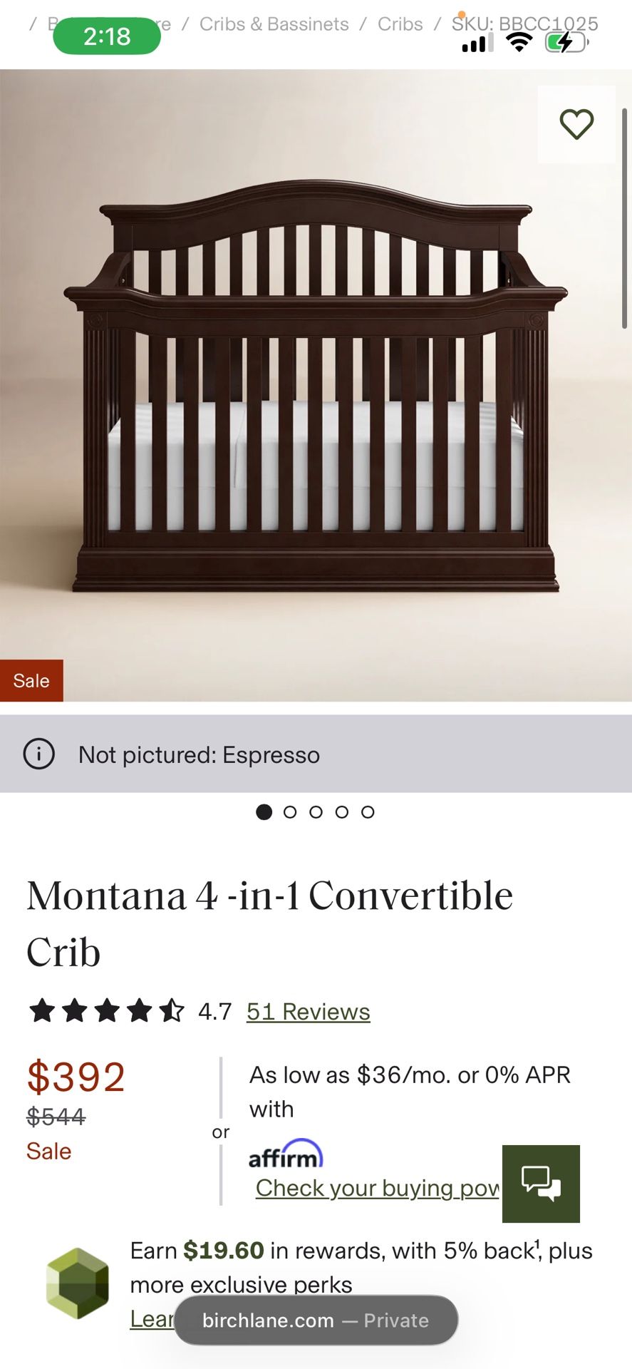 Four In One Convertible Crib