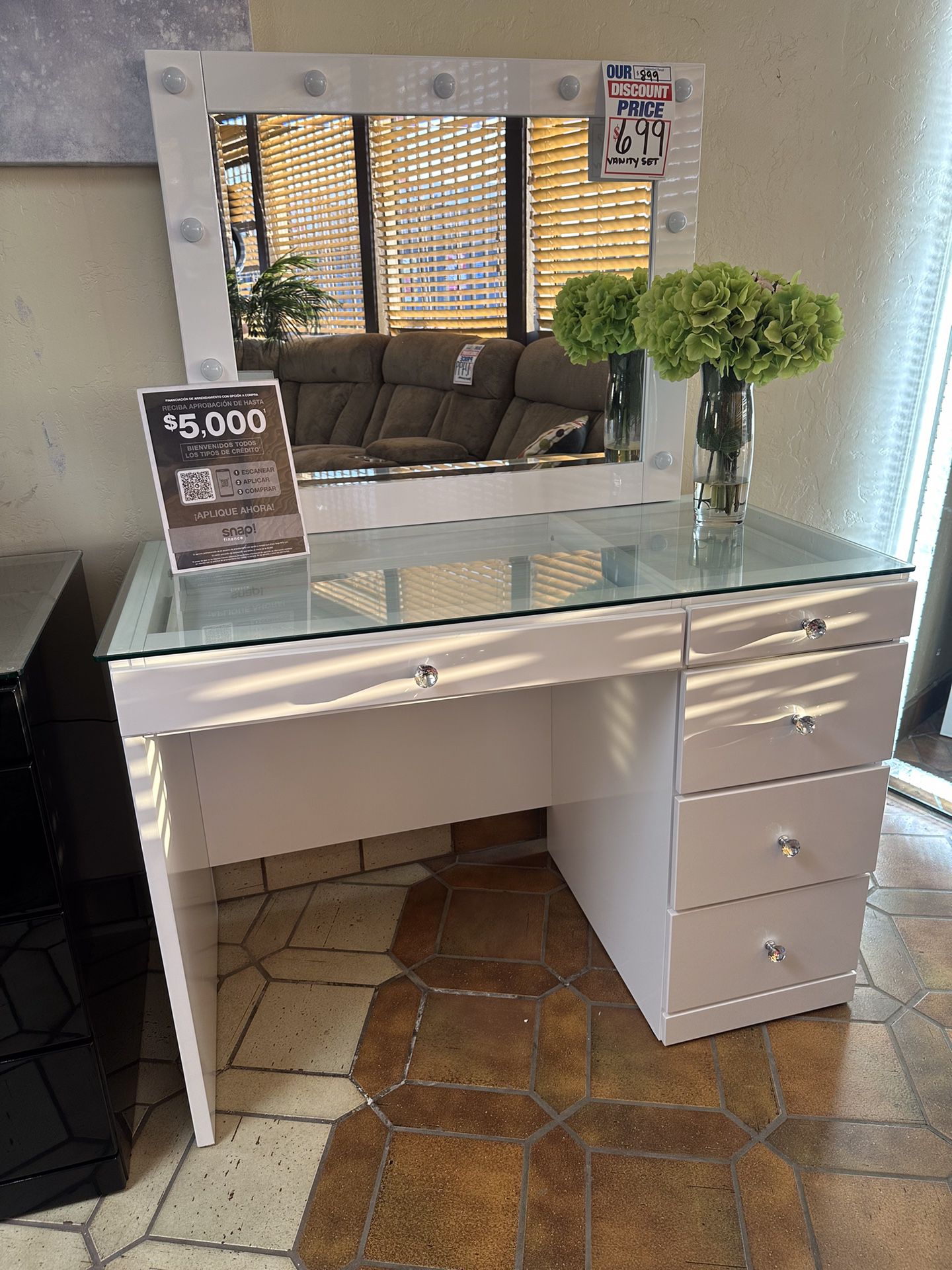 Vanity Desk & Mirror Only $599.99