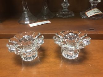 Two Glass Candle Holders