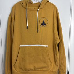 Walt Disney World 50th Anniversary Mickey Mouse Pullover Hoodie Size L Mustard