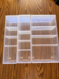 Clear Stackable Plastic Drawer Organizer Set