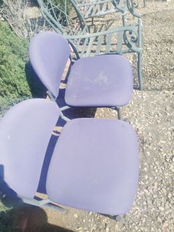 2 blue chairs together