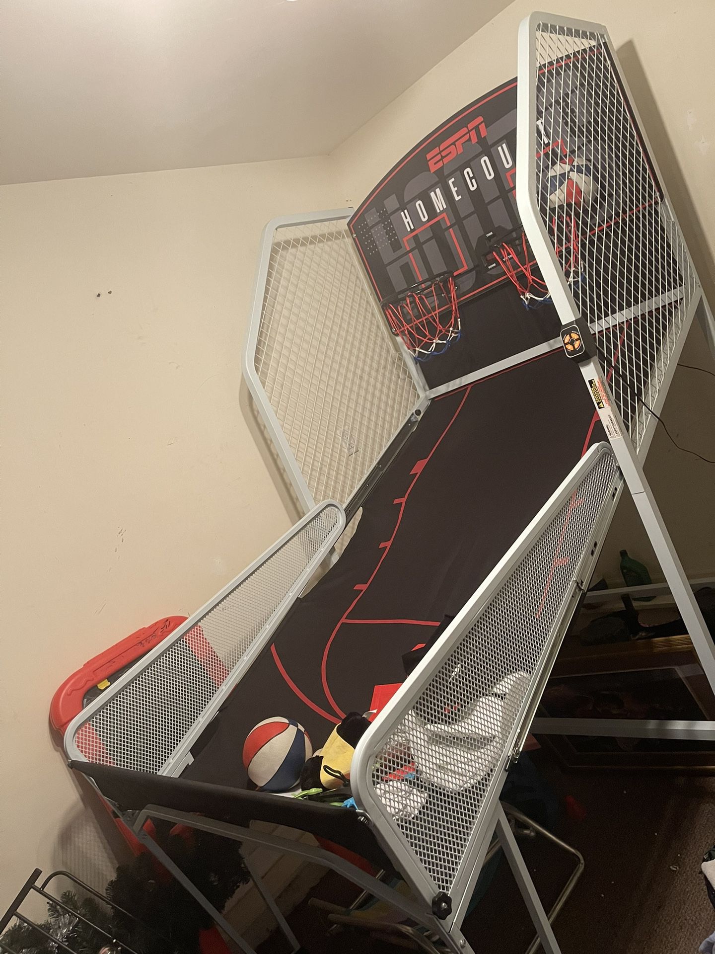 Air Hockey Table & Arcade Basketball Hoop 