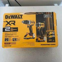 DEWALT DCK251E1QQ1 20V MAX 2-Tool Hammer Drill and Impact Combo Kit New