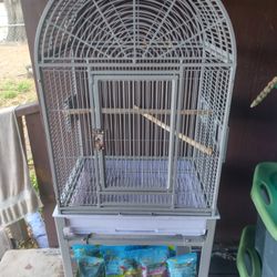 Parrot Cage, Backpack and food