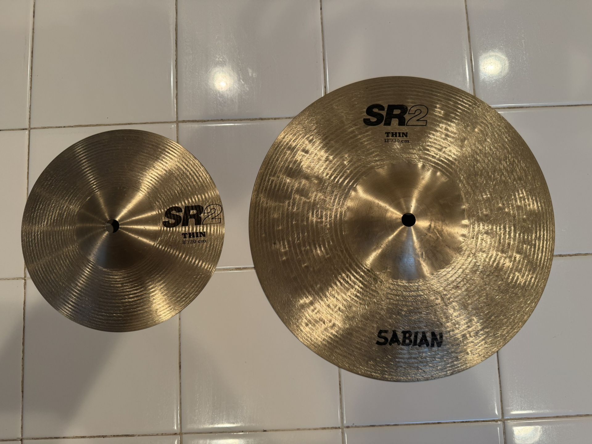 8” and 12” Sabian SR2 Splash Cymbal Stack - 139g / 392g