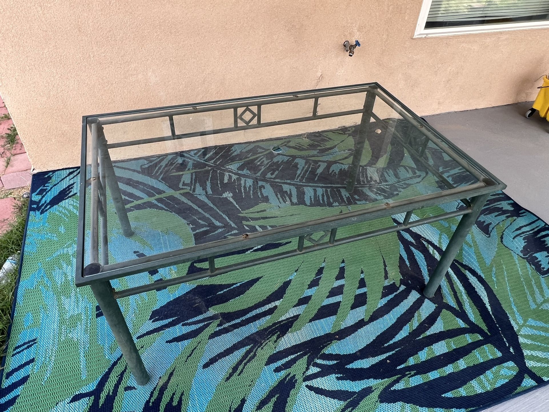 Glass/metal Outdoor table 5ft X 38”