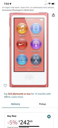 Pink iPod Nano 7 Th Generation