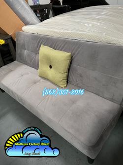 Grey futon couch sofa grey new convertible Nuevo