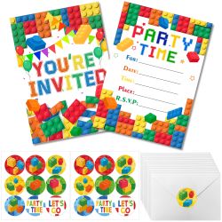 51pcs Building Block Birthday Party Invitations (New, Unopened)