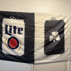 Vintage Miller Lite  Beer Flag / Banner 