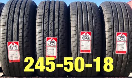 4 used tires 245/50/18 Pirelli P7 RFT