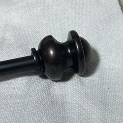 Curtain Rods, Decorative.  Dark Bronze Color-2-Pcs)  5/8” Dia (48”-86”) Dark Bronze