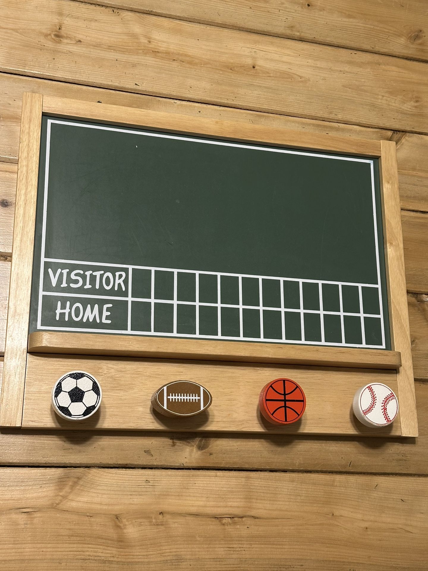 Sports Chalkboard - Visitor Away - Hanging Brackets- 13 1/2” X 17” BIG
