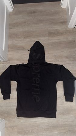 Supreme Satin Appliqué Hooded Sweatshirt - Black (Includes Supreme Bag)