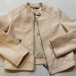 Girls Pink Leather Jacket