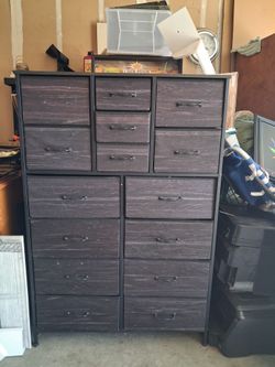Large Multi-Drawer Dresser with Metal Frame