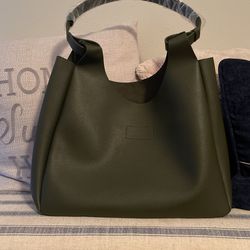 Neiman Marcus Dark Green Leather Soho Bag