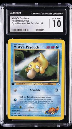 2000 GYM HEROS 1ST EDITION #54 PSYDUCK CGC 10 POP-32