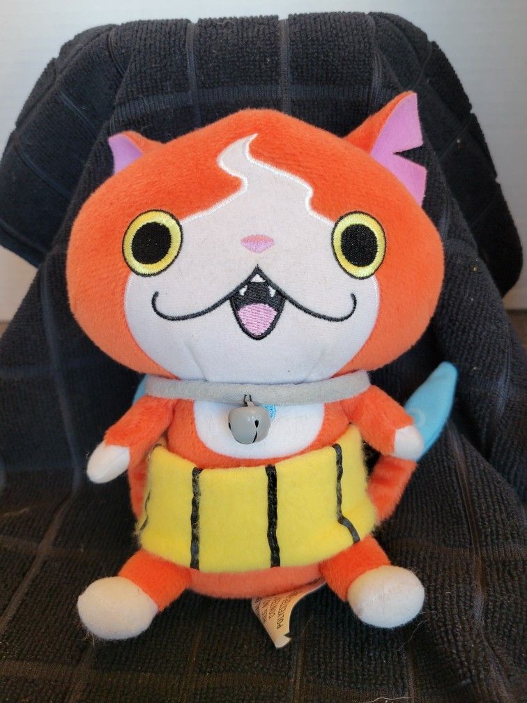 Yokai Watch JIBANYAN Cat Stuffed Plush Animal 6" Anime Yo Kai Plush With Bell