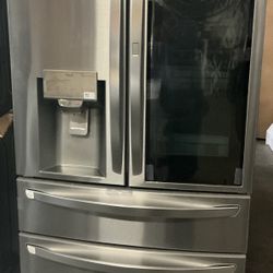 New Lg 30 Cu Ft French Door Refrigerator InstaView Full-Convert Drawer Craft Ice In PrintProof Stainless Steel