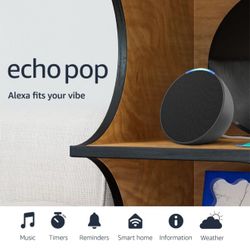 Amazon Echo Pop [NEW] | Alexa fits in anywhere: bedroom, living room, bathroom, office, and small spaces | Charcoal
