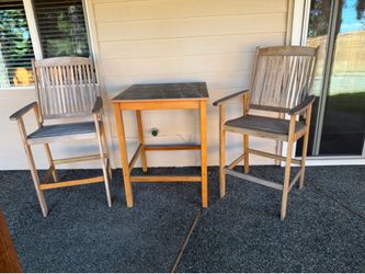 Bar height outdoor bistro set