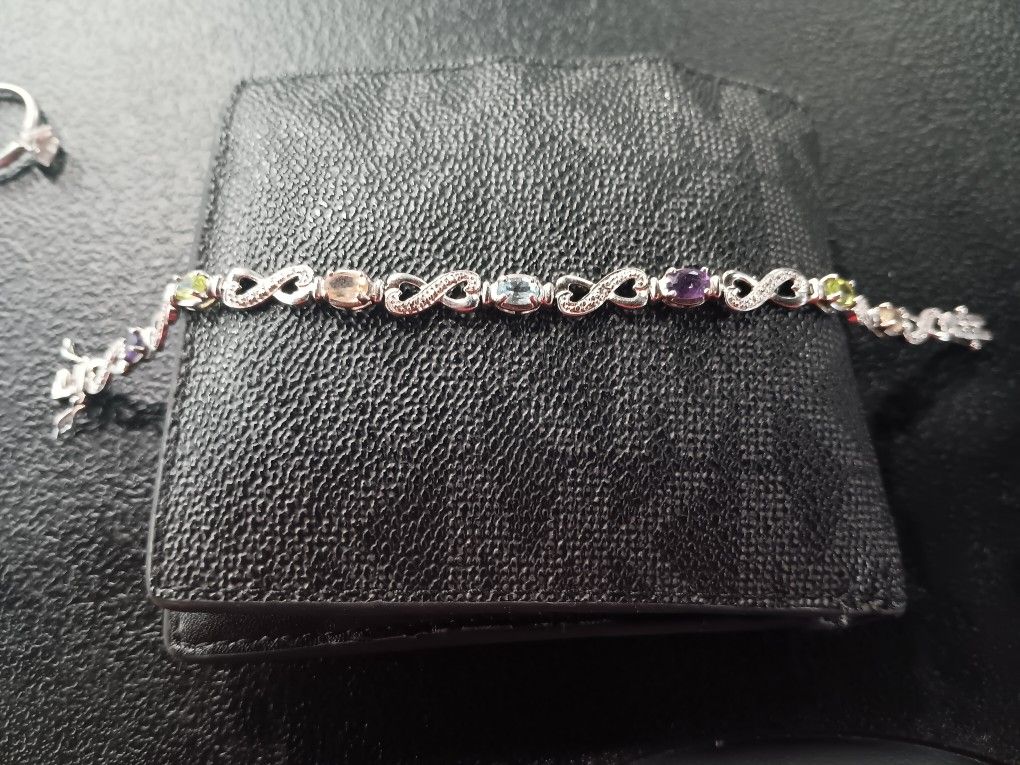 Forever Diamond And Multiple Gems Bracelet