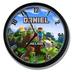 Minecraft Clock With name Minecraft the game wall Clock NEW

