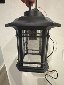 Black Outdoor Hanging Porch Light Fixture