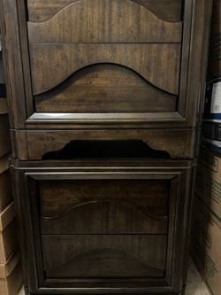 2 two drawer wood night stands