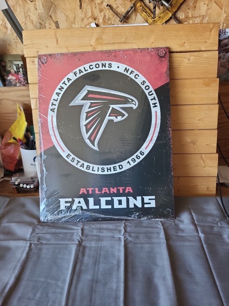 Atlanta Falcons Dual Tone Metal Sign 13"x16"