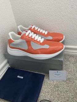 Men's America's Cup Patent Leather Patchwork Sneakers “Orange” (size 10 men’s )