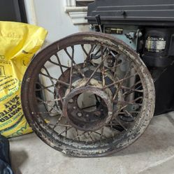 Antique Rustic Wire Spoke Wheel Rim Great Project Piece