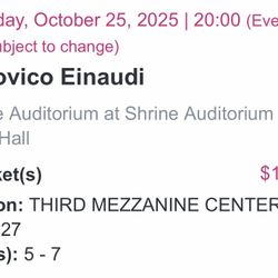 Ludovico einaudi Tickets