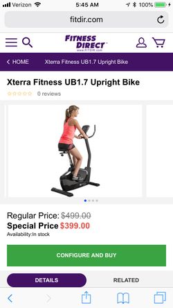 Xterra ub 1.7 exercise bike sale