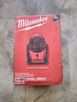 NEW Milwaukee 0820-20 M12 12-Volt Lithium-Ion Cordless Jobsite Fan (Tool-Only)