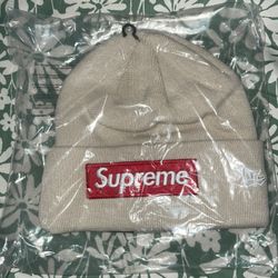 Supreme X New Era Beanie Stone FW24 