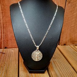 Genuine Silver Saint Benedict Necklace 24"