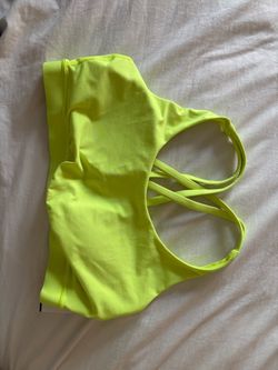 LULULEMON Neon Yellow Sports Bra with Crossback Straps